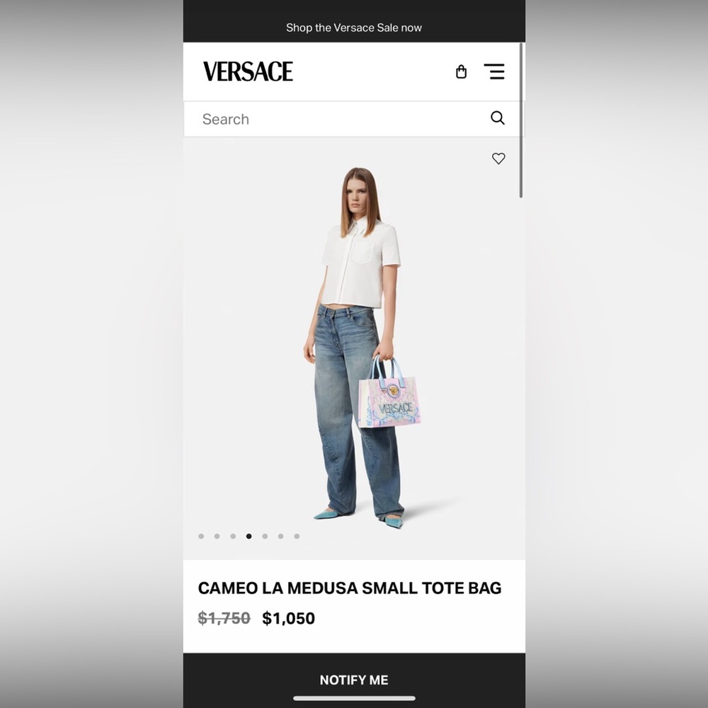 VERSACE Cameo La Medusa Pastel Small Tote Bag - Picture 14 of 15